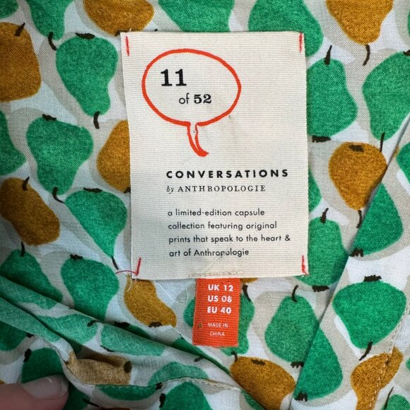 Conversations by Anthropologie limited edition pear print button down top 8 O24 - Picture 2 of 5